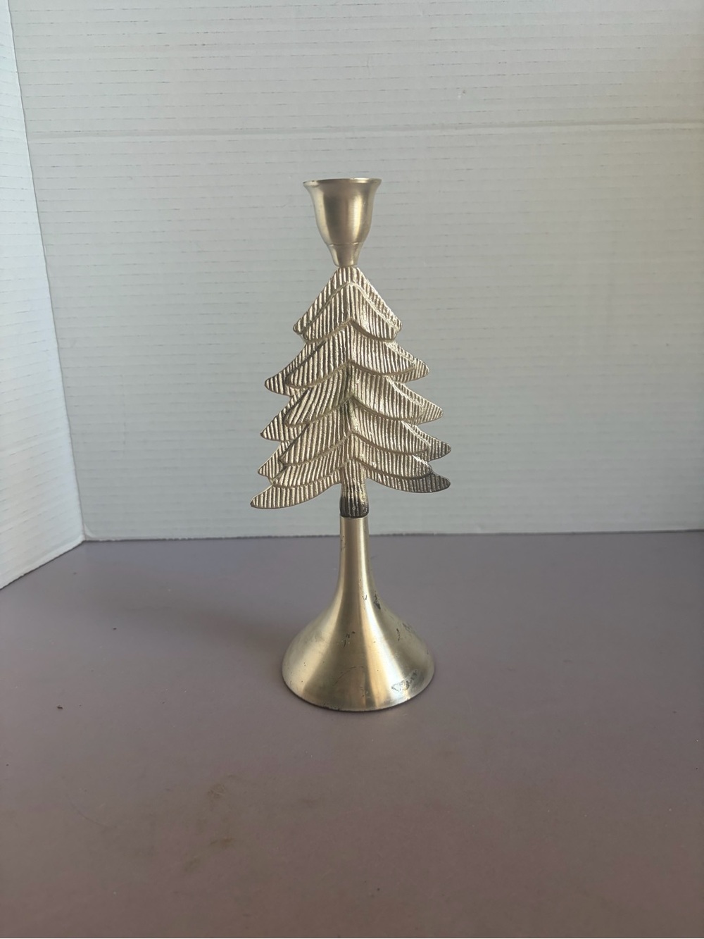 Metal Christmas Tree Candle Holder - Silver Holiday Decor